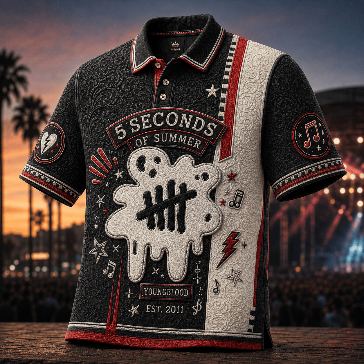PREMIUM 5SOS EMBOSS POLO SHIRT HQH